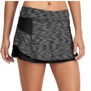 Athleta Bustle Skort Skirt in Black/Gray Womens Size Large